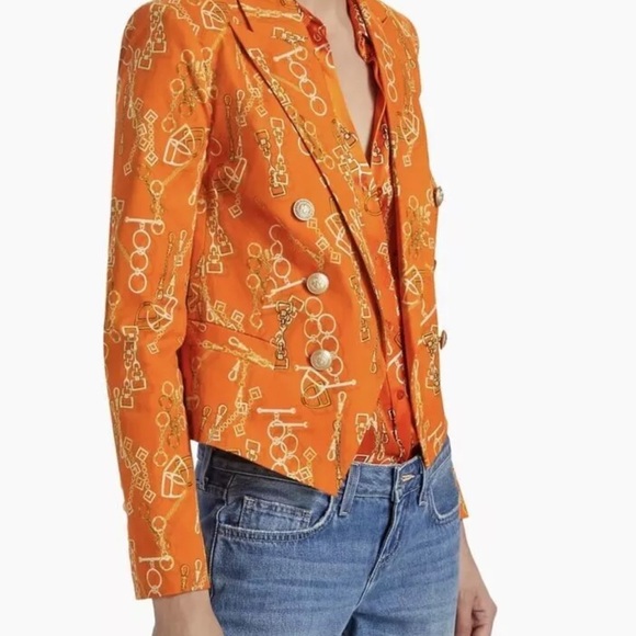 L'AGENCE Brooke Blazer Horse Bit Buckle Carrot Jacket NWT - Picture 8 of 9